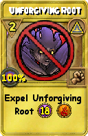 Wizard101 Myth spell card: Unforgiving Root, Spell ID 2895