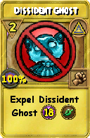 Wizard101 Myth spell card: Dissident Ghost, Spell ID 2990