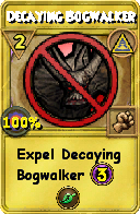 Wizard101 Myth spell card: Decaying Bogwalker, Spell ID 2309