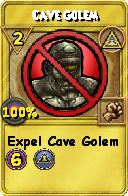 Wizard101 Myth spell card: Cave Golem, Spell ID 2313