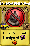 Wizard101 Myth spell card: Splithoof Bloodguard, Spell ID 2308