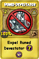 Wizard101 Myth spell card: Runed Devestator, Spell ID 2319
