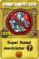 Wizard101 Myth spell card: Runed Annihilator, Spell ID 2314