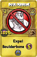 Wizard101 Myth spell card: Boulderbone, Spell ID 2310