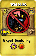 Wizard101 Myth spell card: Scaldling, Spell ID 2304