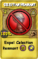 Wizard101 Myth spell card: Celestian Remnant, Spell ID 2644