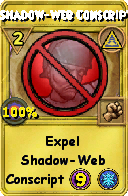 Wizard101 Myth spell card: Shadow-Web Conscript, Spell ID 2658