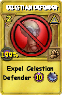 Wizard101 Myth spell card: Celestian Defender, Spell ID 2656