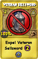 Wizard101 Myth spell card: Veteran Sellsword, Spell ID 2231