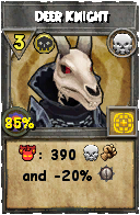 Wizard101 Death spell card: Deer Knight, Spell ID 2713