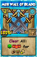 Wizard101 Ice spell card: Mob Wall of Blades, Spell ID 2425