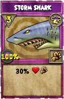 Wizard101 Storm spell card: Storm Shark, Spell ID 2785