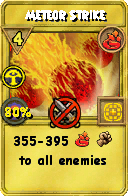 Wizard101 Fire spell card: Meteor Strike, Spell ID 2685