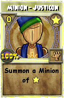 Wizard101 Star spell card: Minion - Justicon, Spell ID 2132