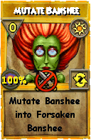 Wizard101 Sun spell card: Mutate Banshee, Spell ID 2769
