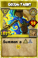 Wizard101 Myth spell card: Golem: Taunt, Spell ID 2465