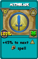 Wizard101 Myth spell card: Mythblade, Spell ID 2778