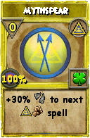 Wizard101 Myth spell card: Mythspear, Spell ID 2085