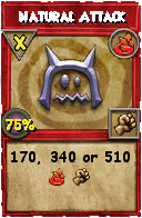 Wizard101 Fire spell card: Natural Attack, Spell ID 2268