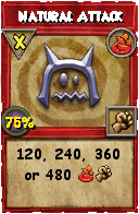 Wizard101 Fire spell card: Natural Attack, Spell ID 2164