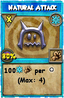 Wizard101 Ice spell card: Natural Attack, Spell ID 2427