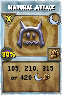 Wizard101 Moon spell card: Natural Attack, Spell ID 2103