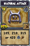 Wizard101 Shadow spell card: Natural Attack, Spell ID 2257