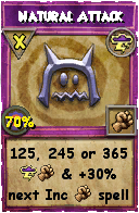 Wizard101 Storm spell card: Natural Attack, Spell ID 2050