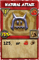 Wizard101 Fire spell card: Natural Attack, Spell ID 2527