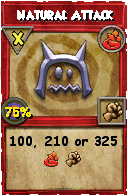 Wizard101 Fire spell card: Natural Attack, Spell ID 2477