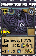 Wizard101 Shadow spell card: Shadow Sentinel MOB, Spell ID 2223