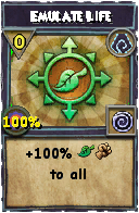 Wizard101 Shadow spell card: Emulate Life, Spell ID 2399