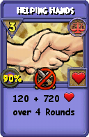 Wizard101 Balance spell card: Helping Hands, Spell ID 2545