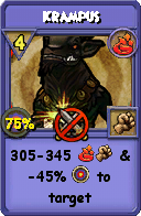 Wizard101 Fire spell card: Krampus, Spell ID 2372