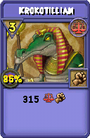Wizard101 Balance spell card: Krokotillian, Spell ID 2066