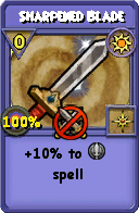 Wizard101 Sun spell card: Sharpened Blade, Spell ID 2019