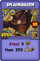 Wizard101 Myth spell card: Splashsquatch, Spell ID 2486