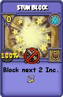 Wizard101 Ice spell card: Stun Block, Spell ID 2491