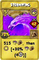 Wizard101 Storm spell card: Stormwing, Spell ID 2792