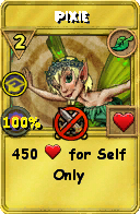 Wizard101 Life spell card: Pixie, Spell ID 2390