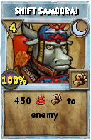 Wizard101 Moon spell card: Shift Samoorai, Spell ID 2860