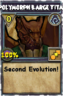 Wizard101 Shadow spell card: Polymorph Large Titan, Spell ID 2410