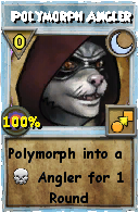 Wizard101 Moon spell card: Polymorph Angler, Spell ID 2560