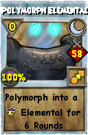 Wizard101 Moon spell card: Polymorph Elemental, Spell ID 2409