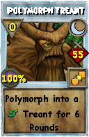 Wizard101 Moon spell card: Polymorph Treant, Spell ID 2152