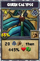 Wizard101 Shadow spell card: Queen Calypso, Spell ID 2389