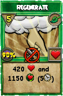 Wizard101 Life spell card: Regenerate, Spell ID 2027