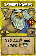 Wizard101 Myth spell card: Saturn's Reaping, Spell ID 2350