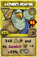 Wizard101 Myth spell card: Saturn's Reaping, Spell ID 2509