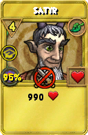 Wizard101 Life spell card: Satyr, Spell ID 2224